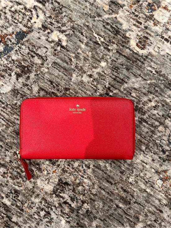 None Handbags - FAUX kate spade Red Zip-Around Wallet